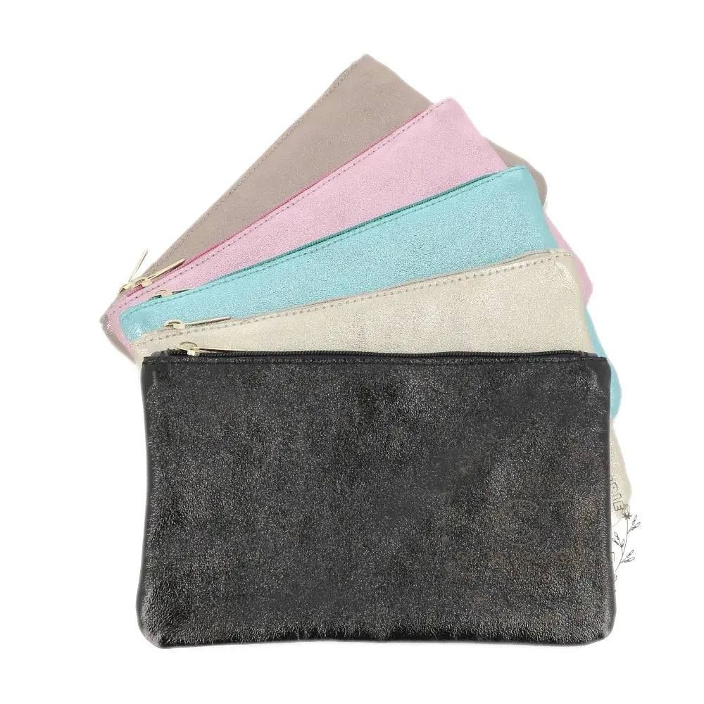 Pochette coméstique voyage cuir irisé Rose – Image 7