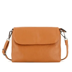 Mini sac bandoulière femme souple Camel