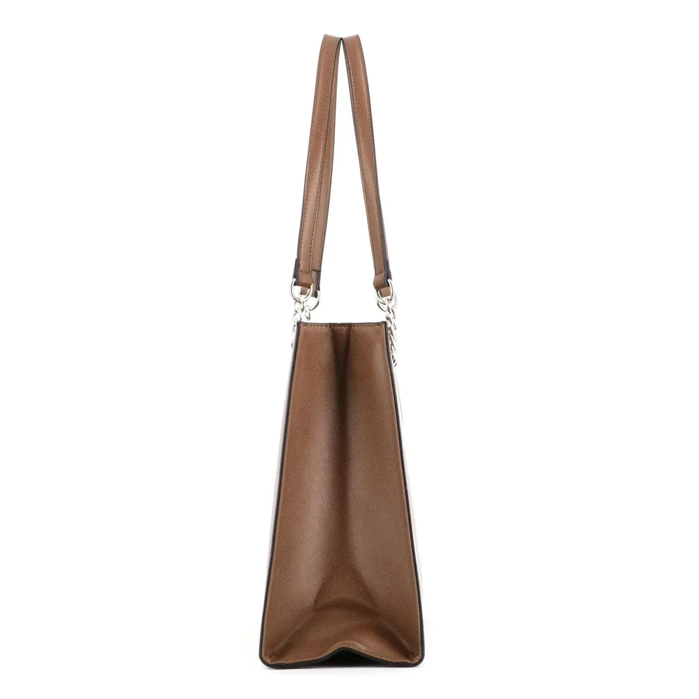 Sac femme cabas chaîne rigide a4 taupe – Image 6