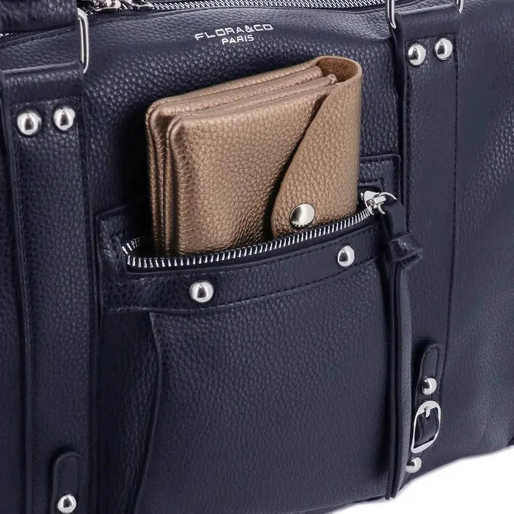 Grand sac à main bowling grainé bleu VORTEX – Image 6