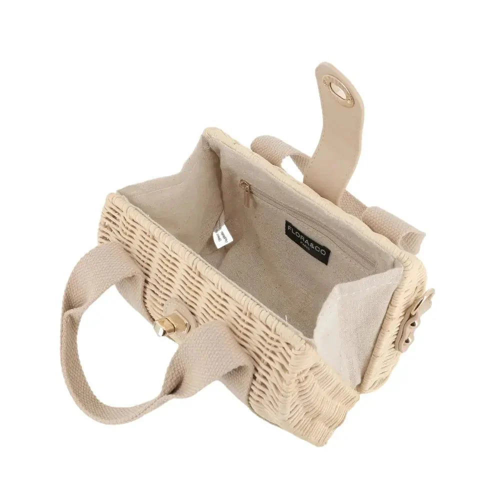 Petit sac bandoulière estival en paille Beige Taupe – Image 6