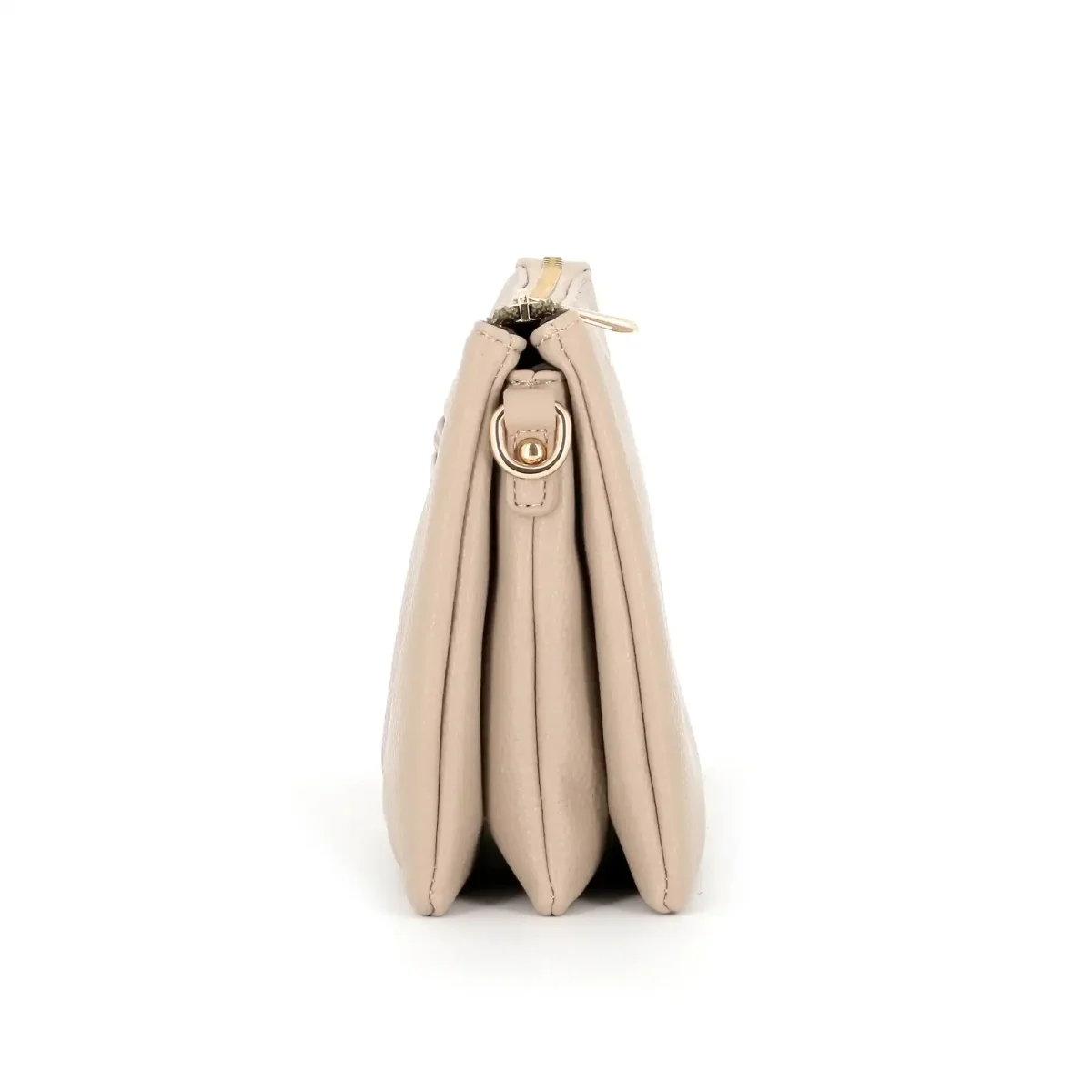 Sac ville femme 3 bandoulières multipoches beige – Image 8