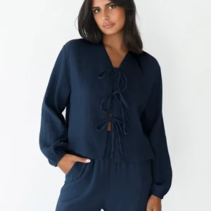 Blouse texturée à nouer