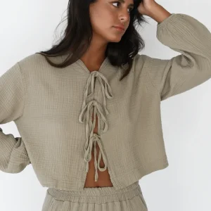 Blouse texturée à nouer