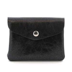 Mini porte-monnaie cartes femme irisé format enveloppe noir