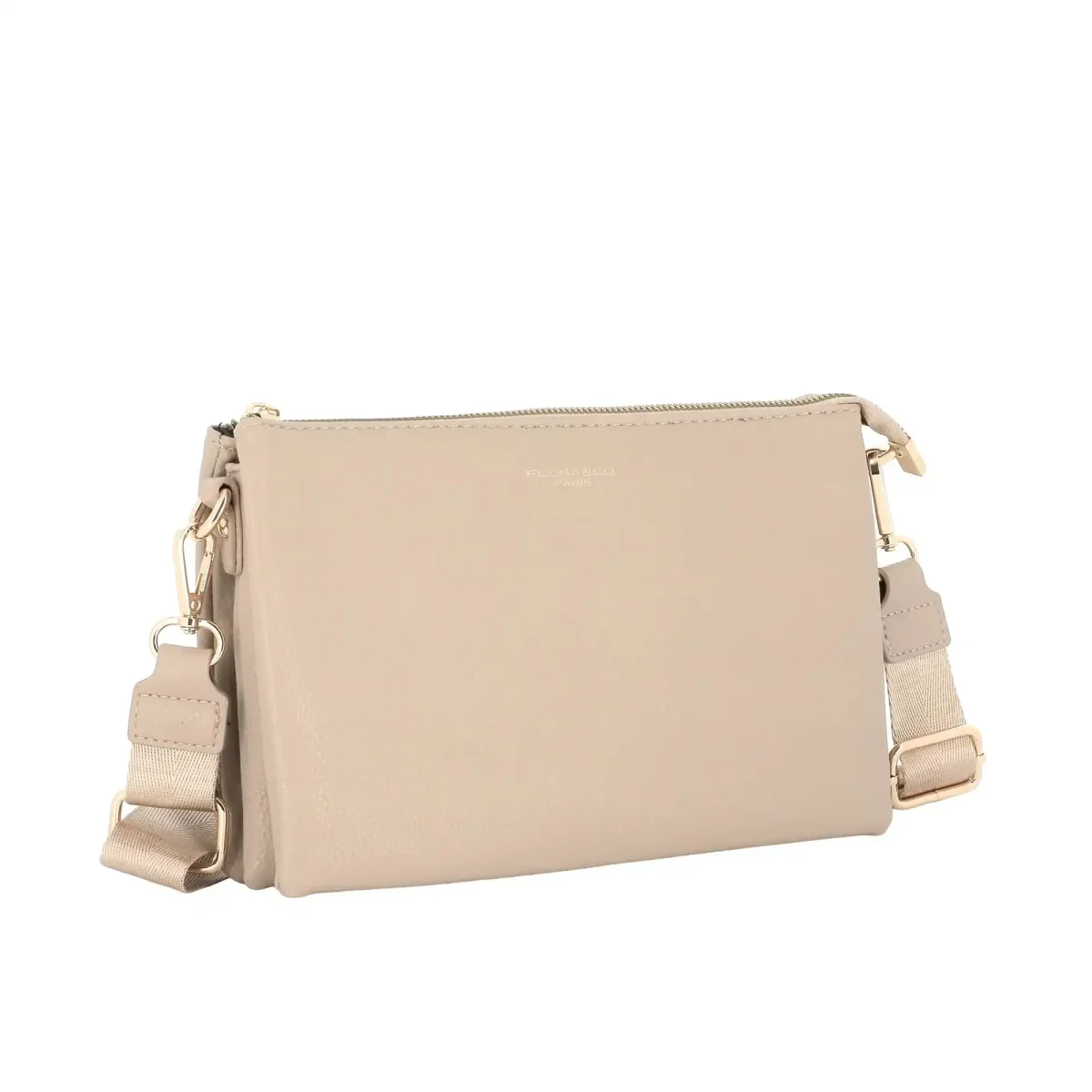Sac ville femme 3 bandoulières multipoches beige – Image 5