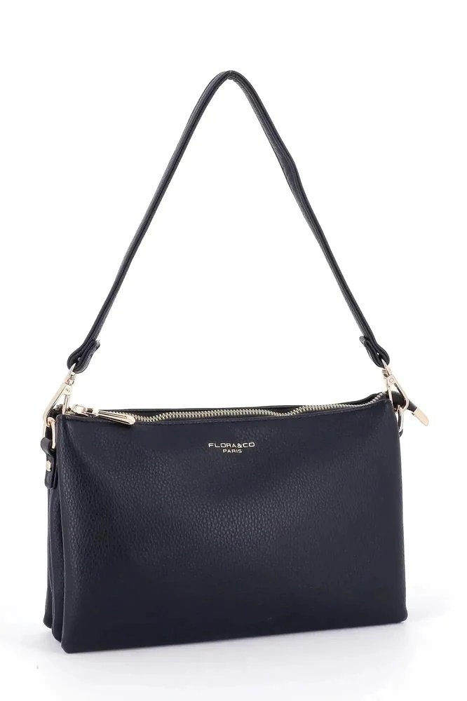 Sac ville femme 3 bandoulières multipoches bleu – Image 3