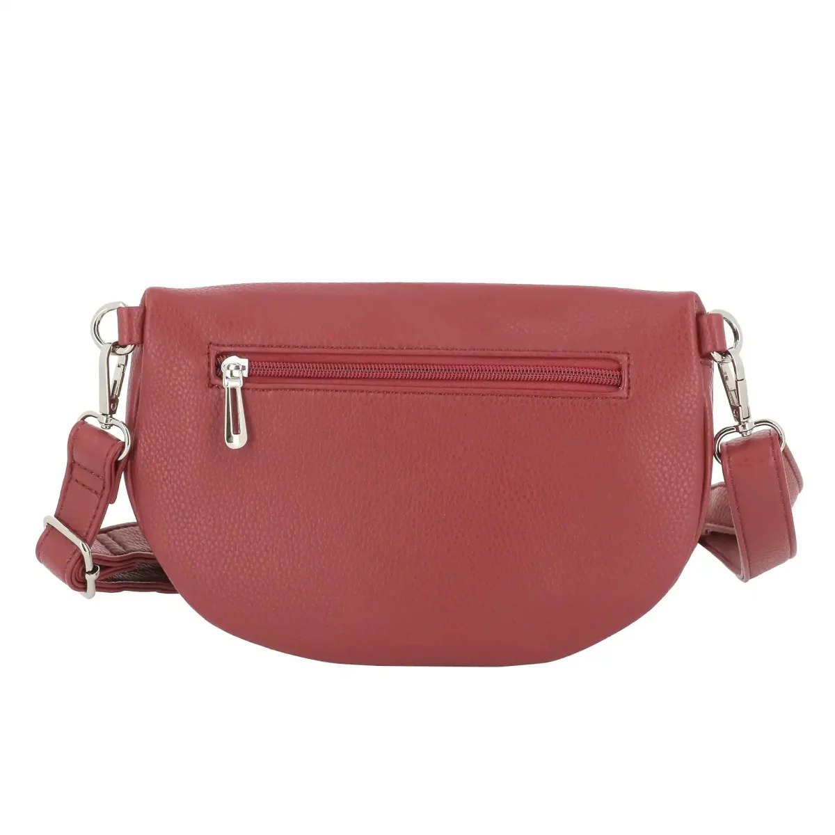 Sac banane bandoulière femme multipoches rouge foncé – Image 5
