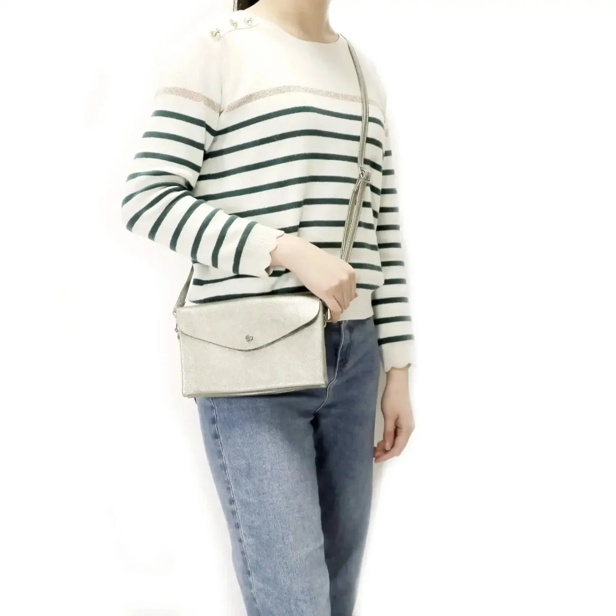 Petit sac bandoulière similicuir irisé 2 compartiments – Image 5