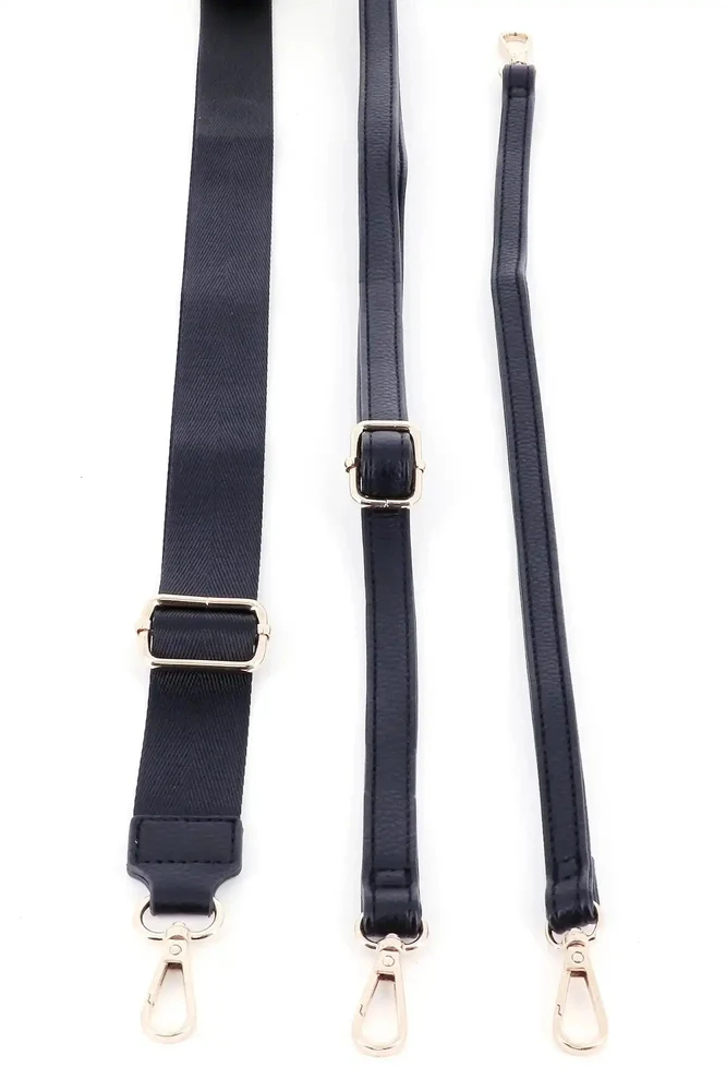 Sac ville femme 3 bandoulières multipoches bleu – Image 9