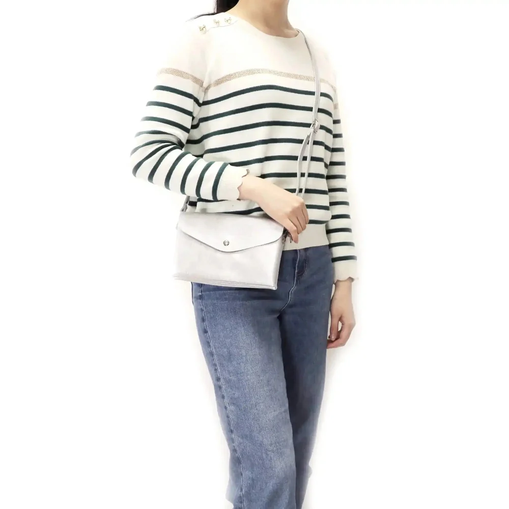 Sac bandoulière femme irisé souple argent – Image 5