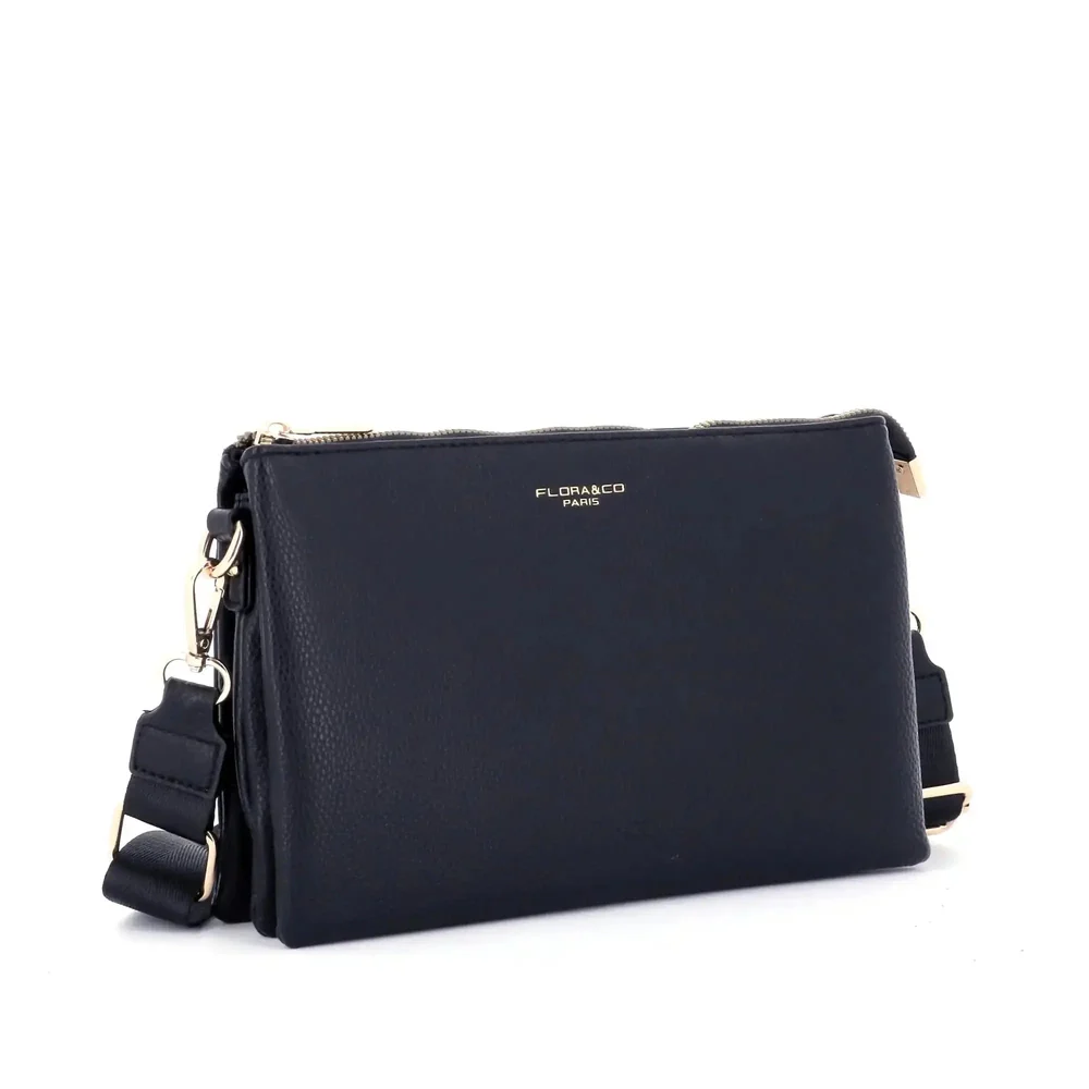 Sac ville femme 3 bandoulières multipoches bleu – Image 5