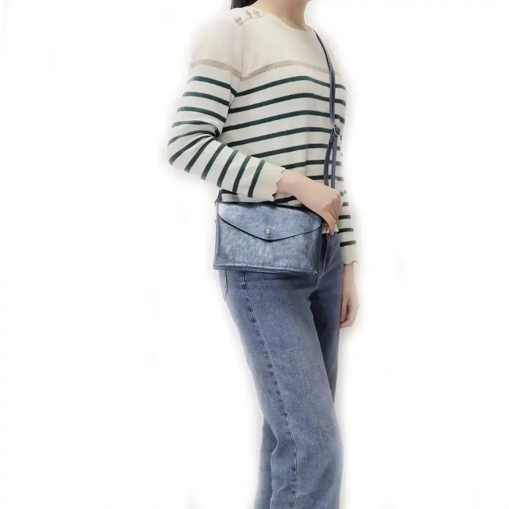 Sac bandoulière femme irisé rabat bleu – Image 5