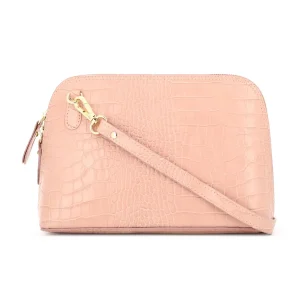 Sac dôme bandoulière femme cuir rose