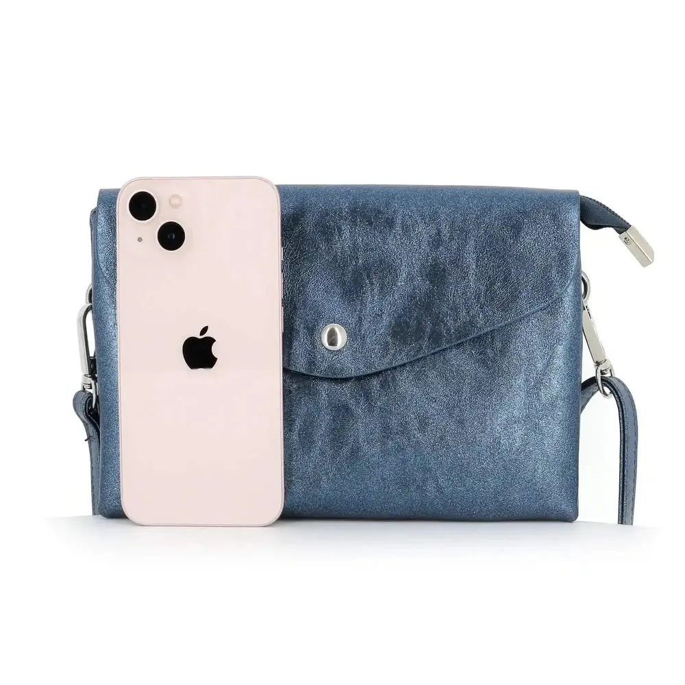 Sac bandoulière femme irisé rabat bleu – Image 6