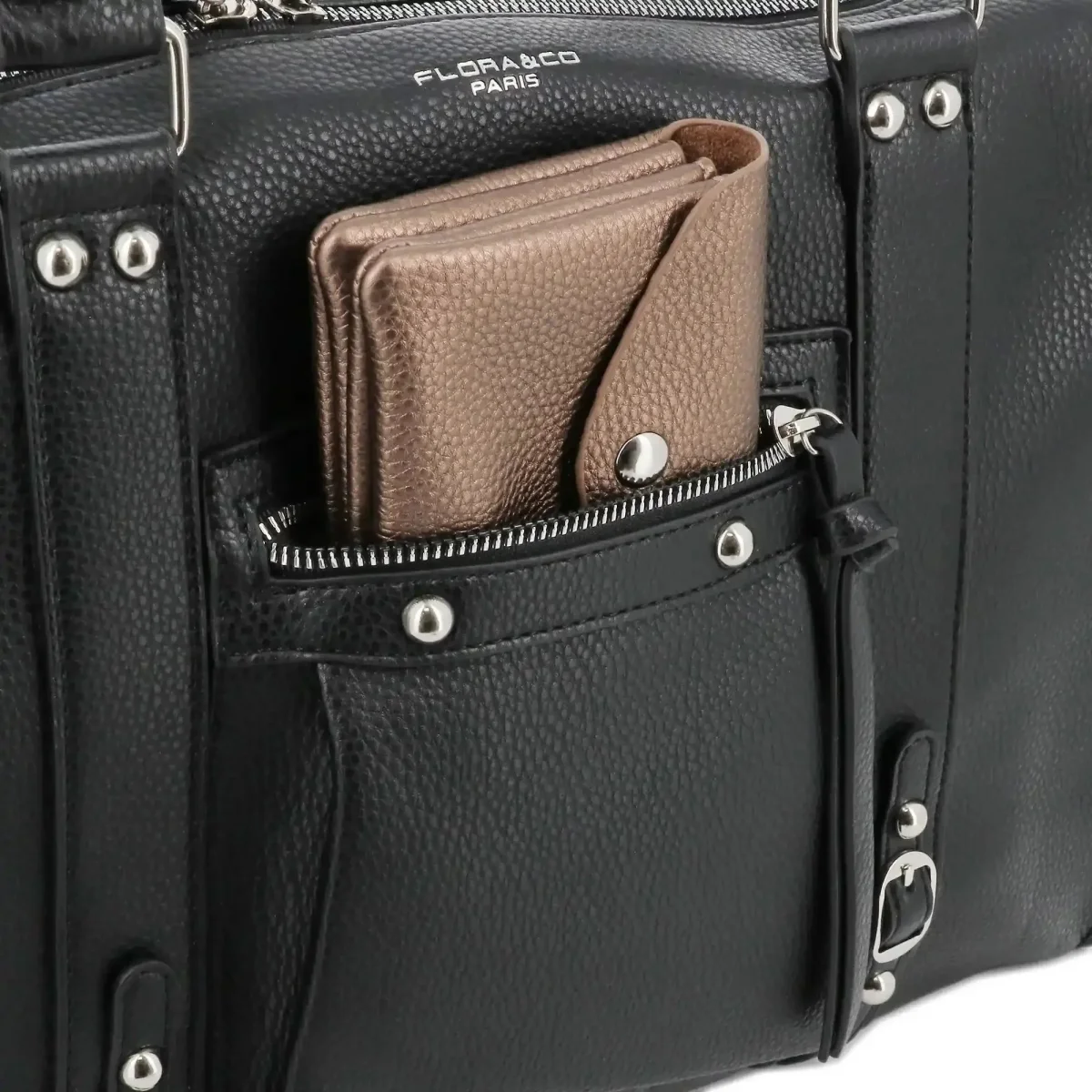 Grand sac à main bowling grainé noir VORTEX – Image 7