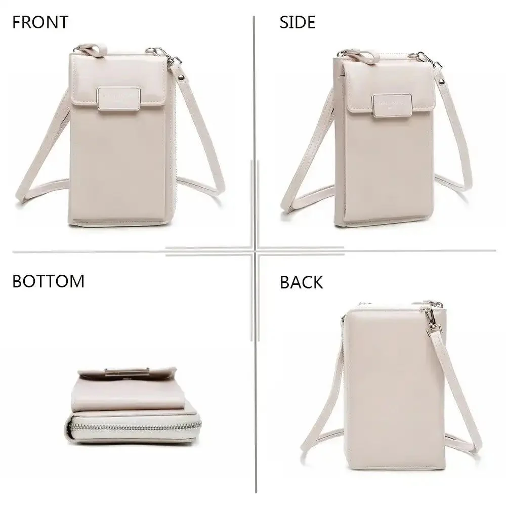 Pochette téléphone plate tout-en-un femme beige – Image 7