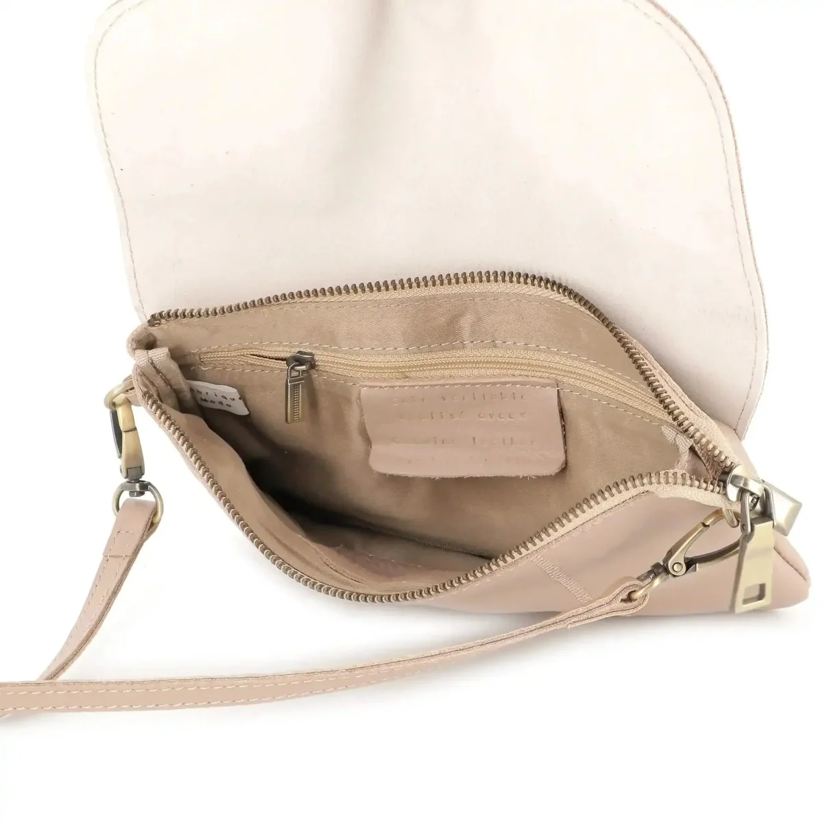 Mini sac bandoulière femme cuir sable – Image 5