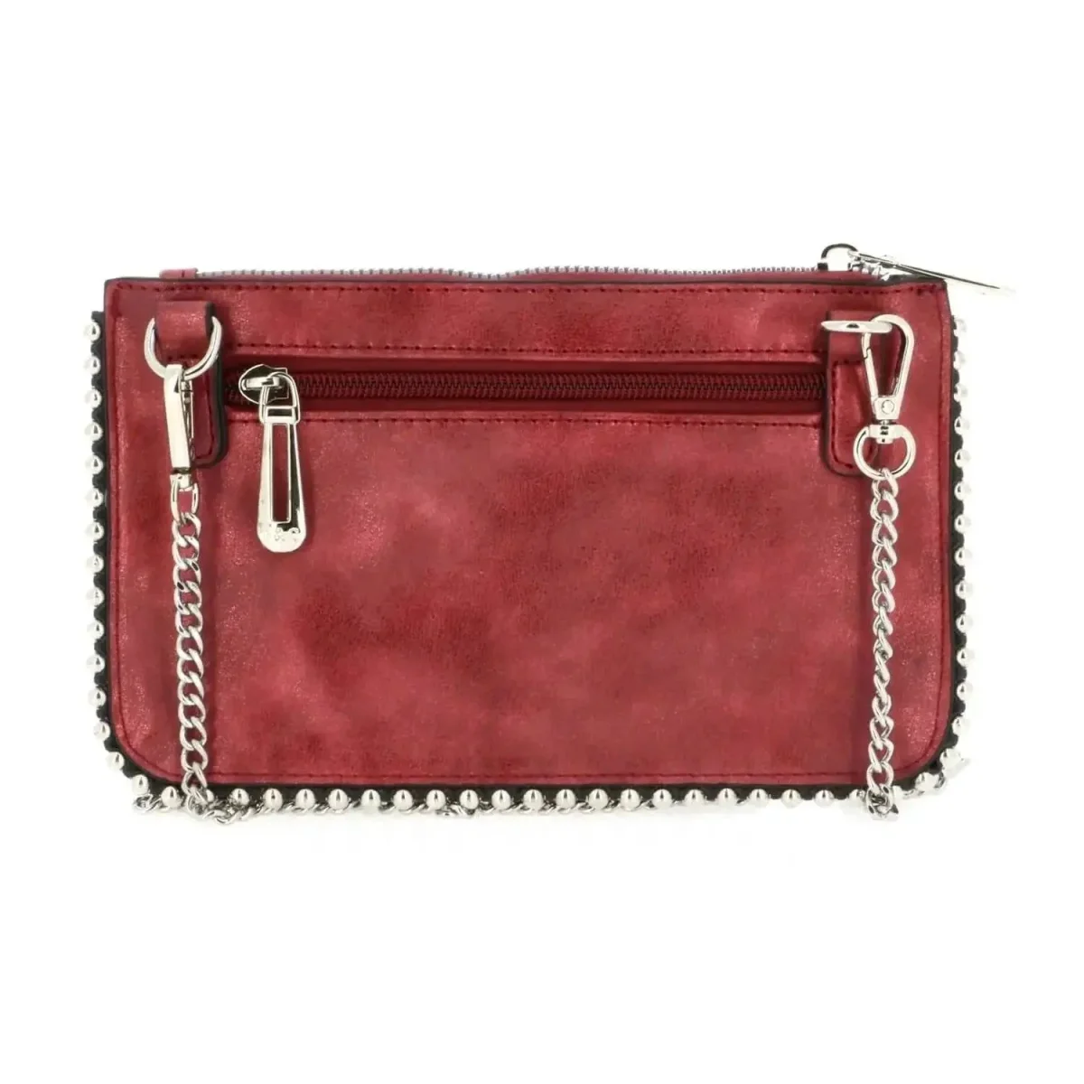 Pochette chaînette femme à bille brillant bordeaux – Image 3