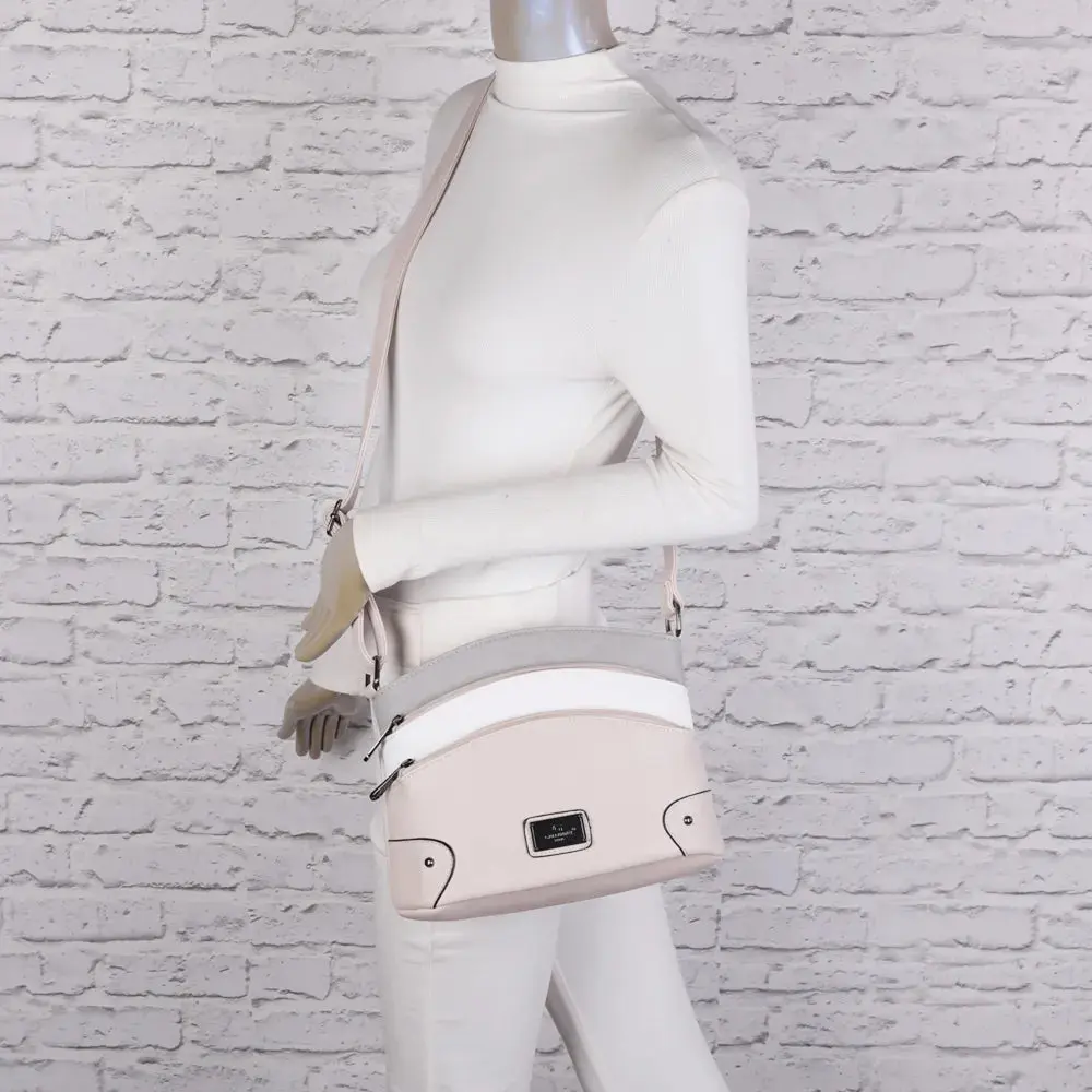 Sac bandoulière femme multicolore grainé Beige Gris – Image 5