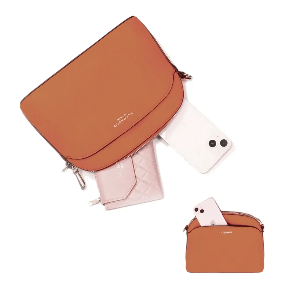 Sac bandoulière arrondi multi-poches Camel – Image 7