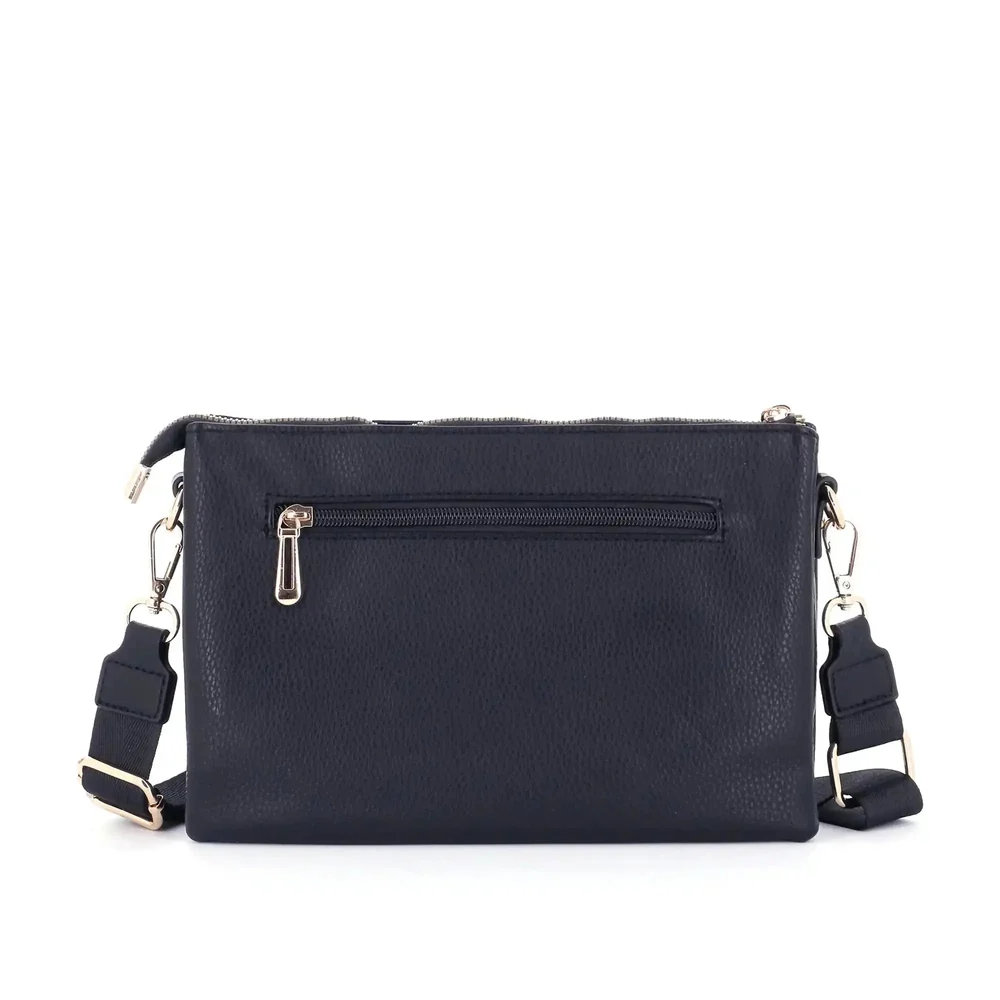 Sac ville femme 3 bandoulières multipoches bleu – Image 6