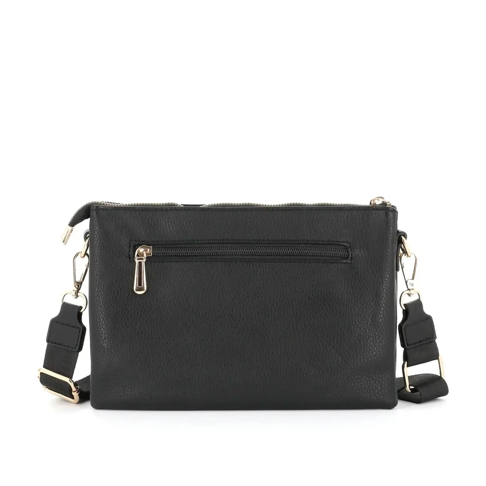 Sac ville femme 3 bandoulières multipoches noir – Image 6