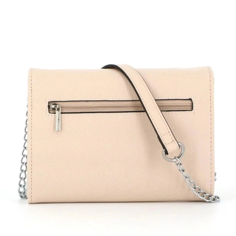 Pochette bandoulière chaîne femme rabat beige – Image 5
