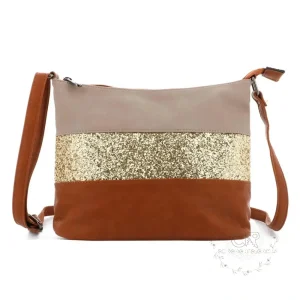 sac bandoulière paillettes femme multicolore taupe