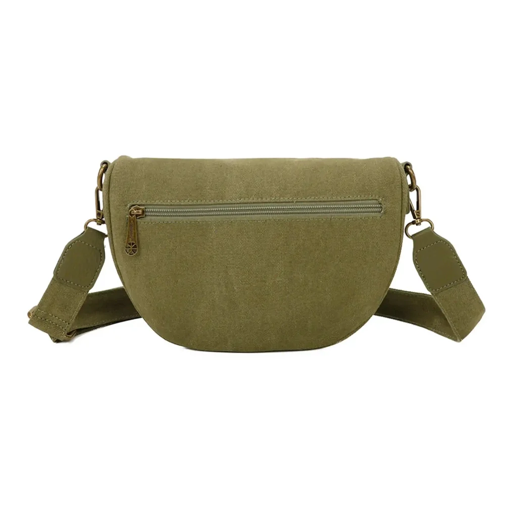 Sac banane femme canvas toile vert – Image 5