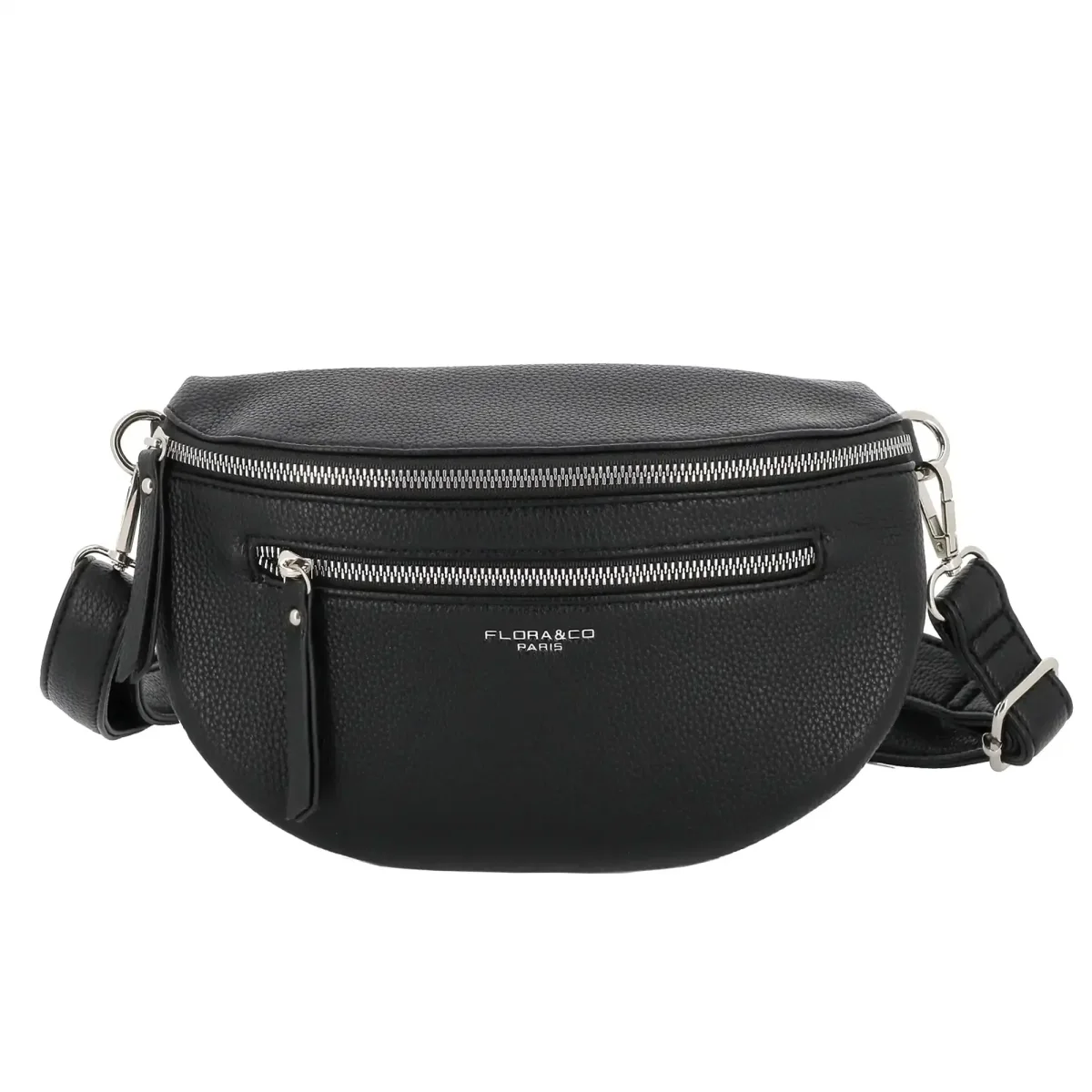 Sac banane bandoulière femme multipoches noir