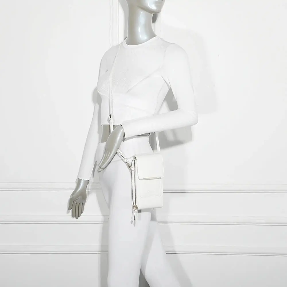 Pochette bandoulière femme smartphone blanc – Image 3