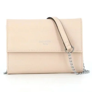 Pochette bandoulière chaîne femme rabat beige