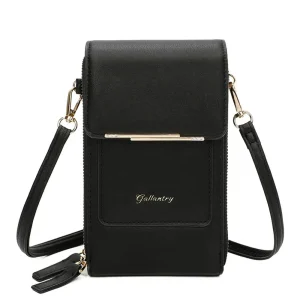 Pochette bandoulière femme smartphone noir
