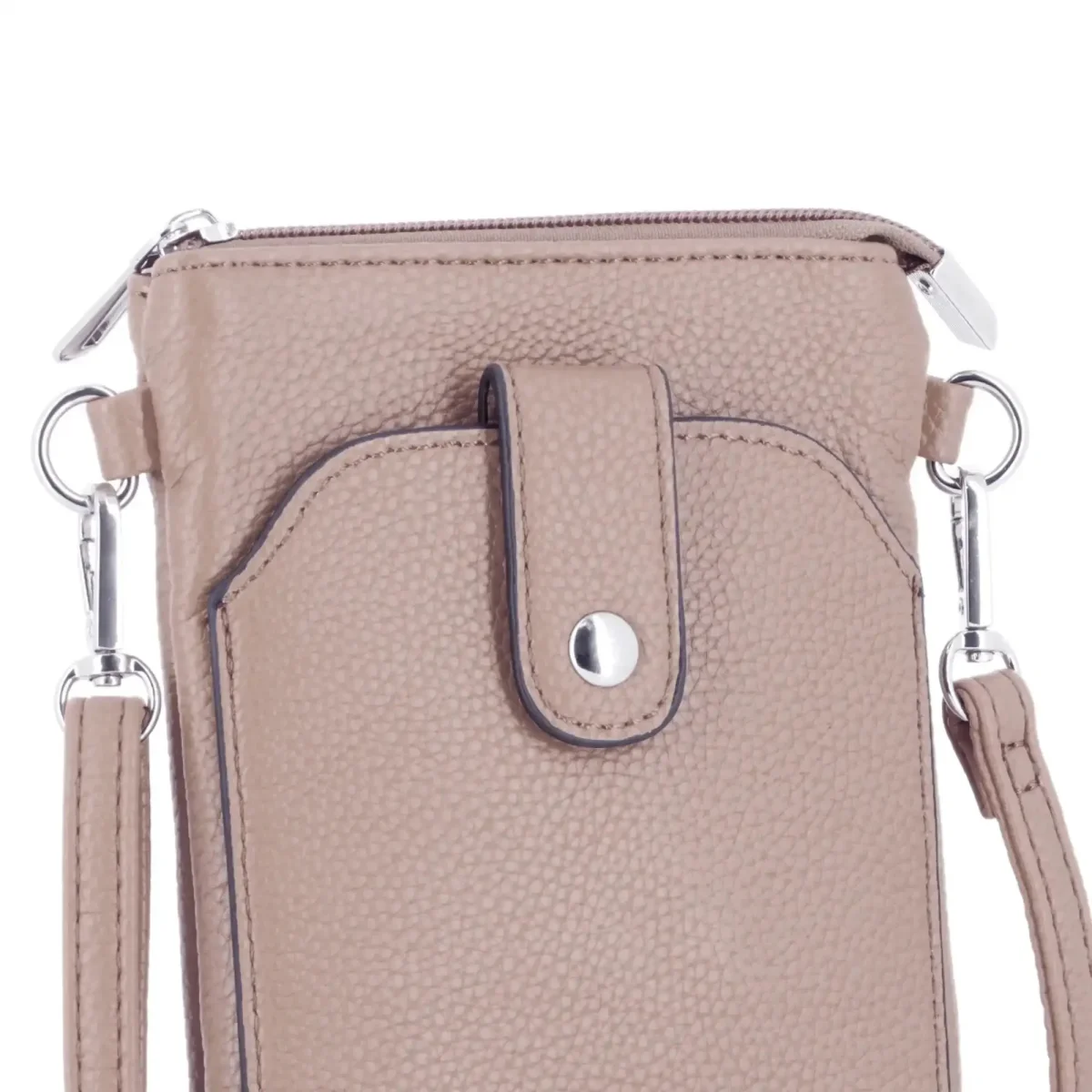 Pochette bandoulière téléphone femme taupe – Image 6