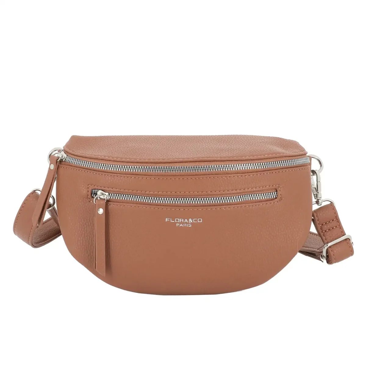 Sac banane bandoulière femme multipoches camel