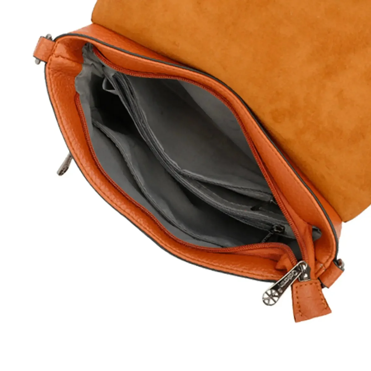 Sac bandoulière femme multipoche marron – Image 6