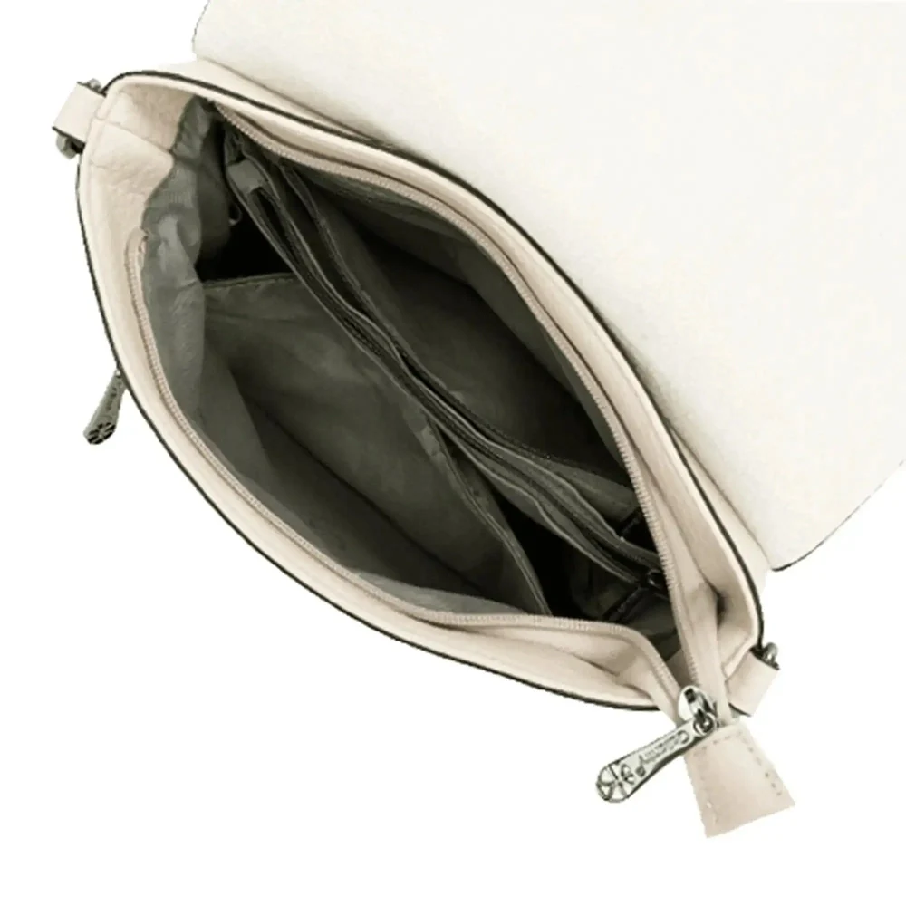 Sac bandoulière femme multipoche beige – Image 6