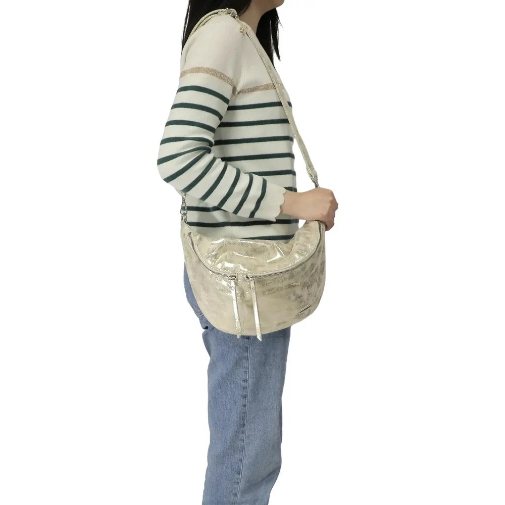 Sac banane bandoulière femme irisé Or Clair – Image 4