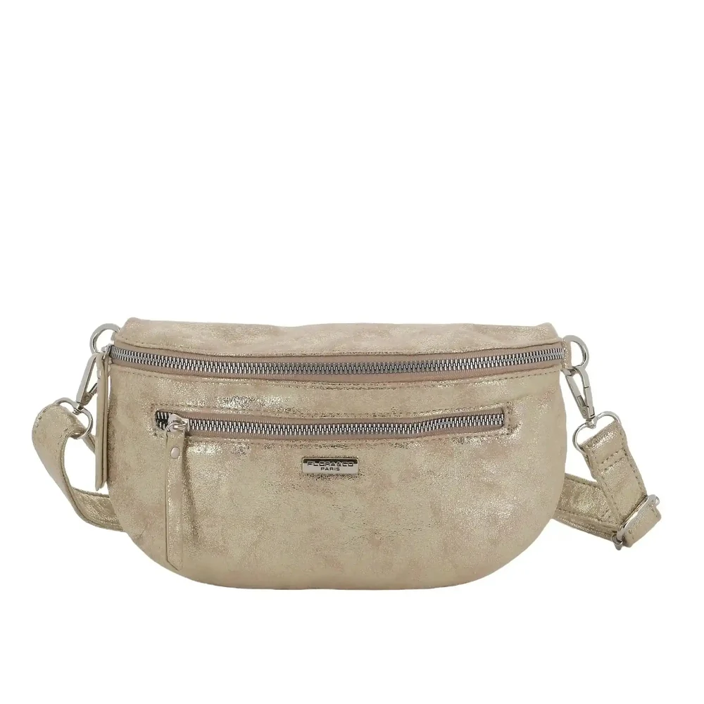 Sac banane bandoulière suédine doré – Image 2