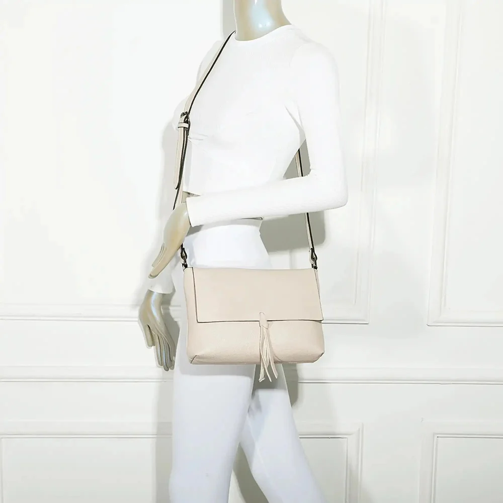 Sac bandoulière femme multipoche beige – Image 4