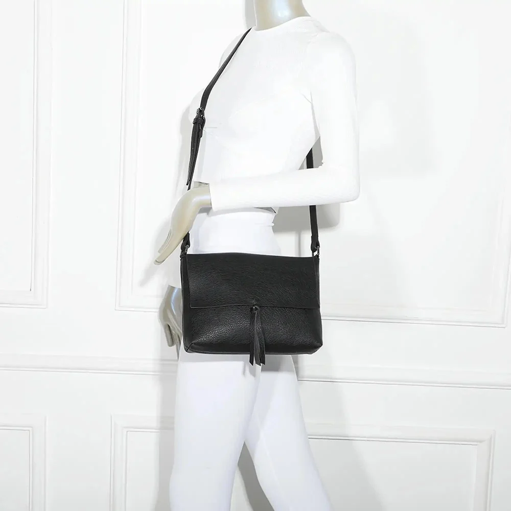 Sac bandoulière femme multipoche noir – Image 4