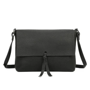 Sac bandoulière femme multipoche noir
