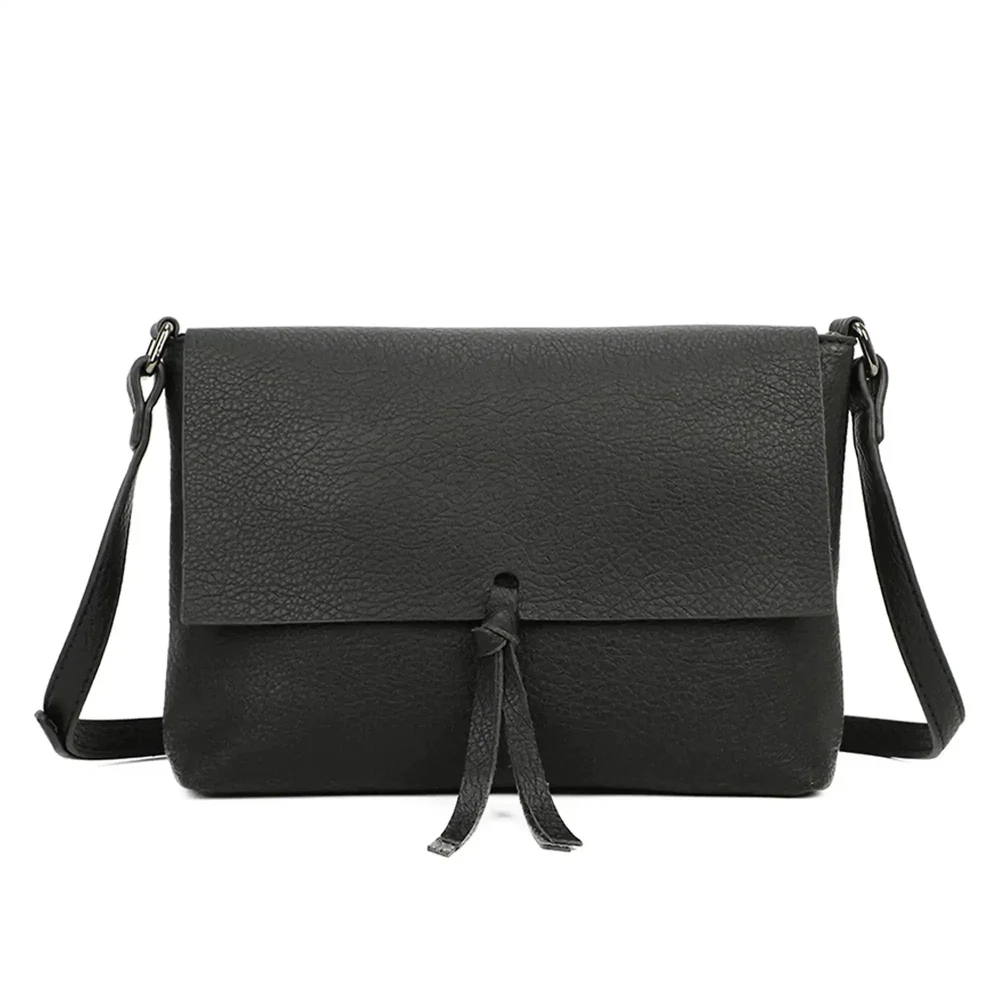 Sac bandoulière femme multipoche noir – Image 2