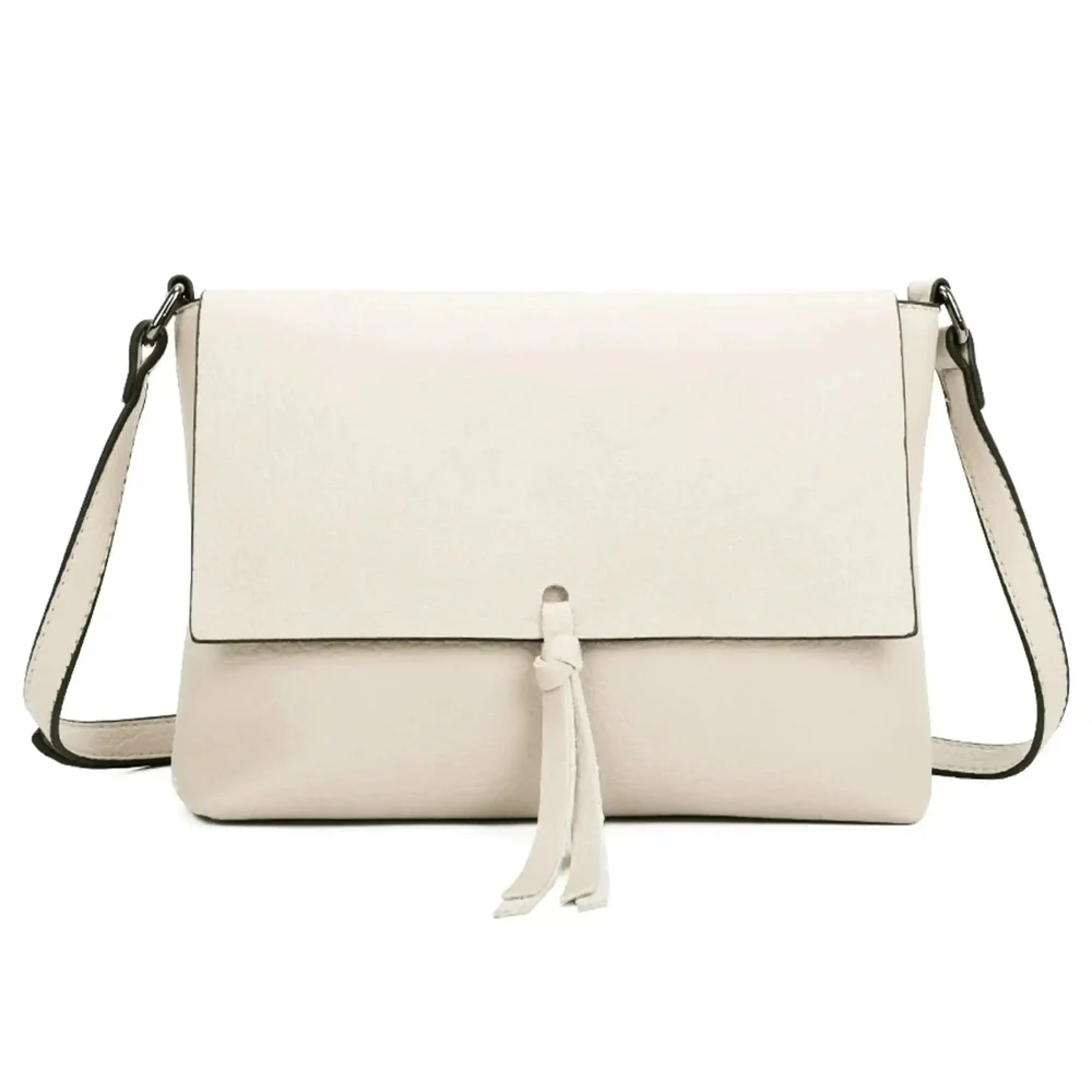 Sac bandoulière femme multipoche beige – Image 2