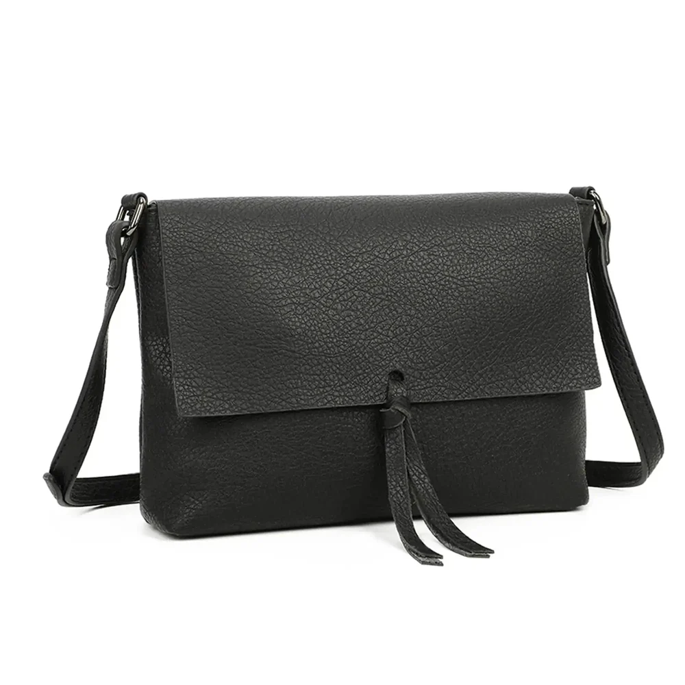 Sac bandoulière femme multipoche noir – Image 3