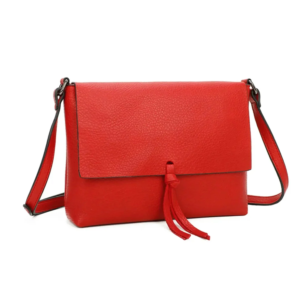 Sac bandoulière femme multipoche rouge – Image 3
