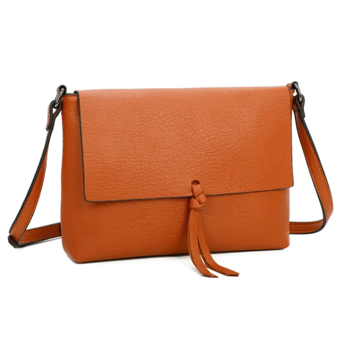 Sac bandoulière femme multipoche marron – Image 3