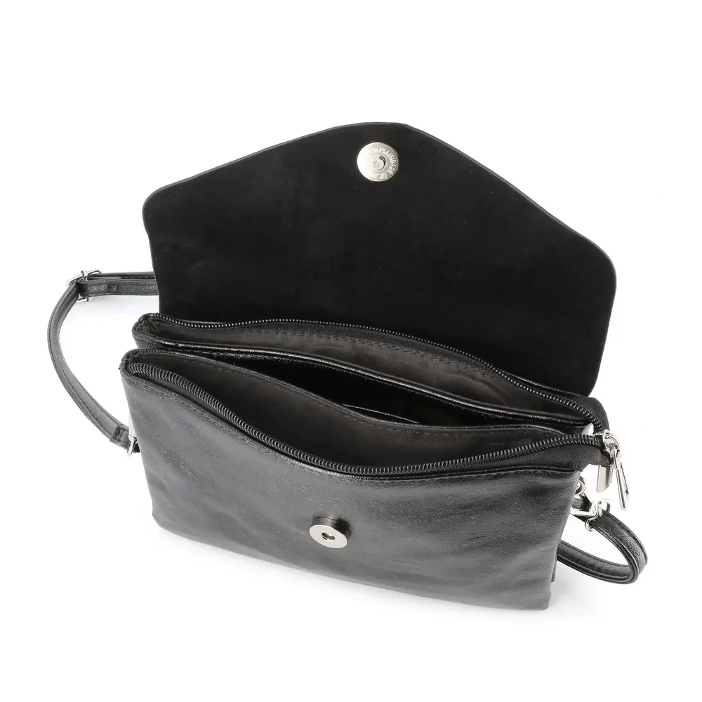 Sac bandoulière femme irisé rabat noir – Image 6