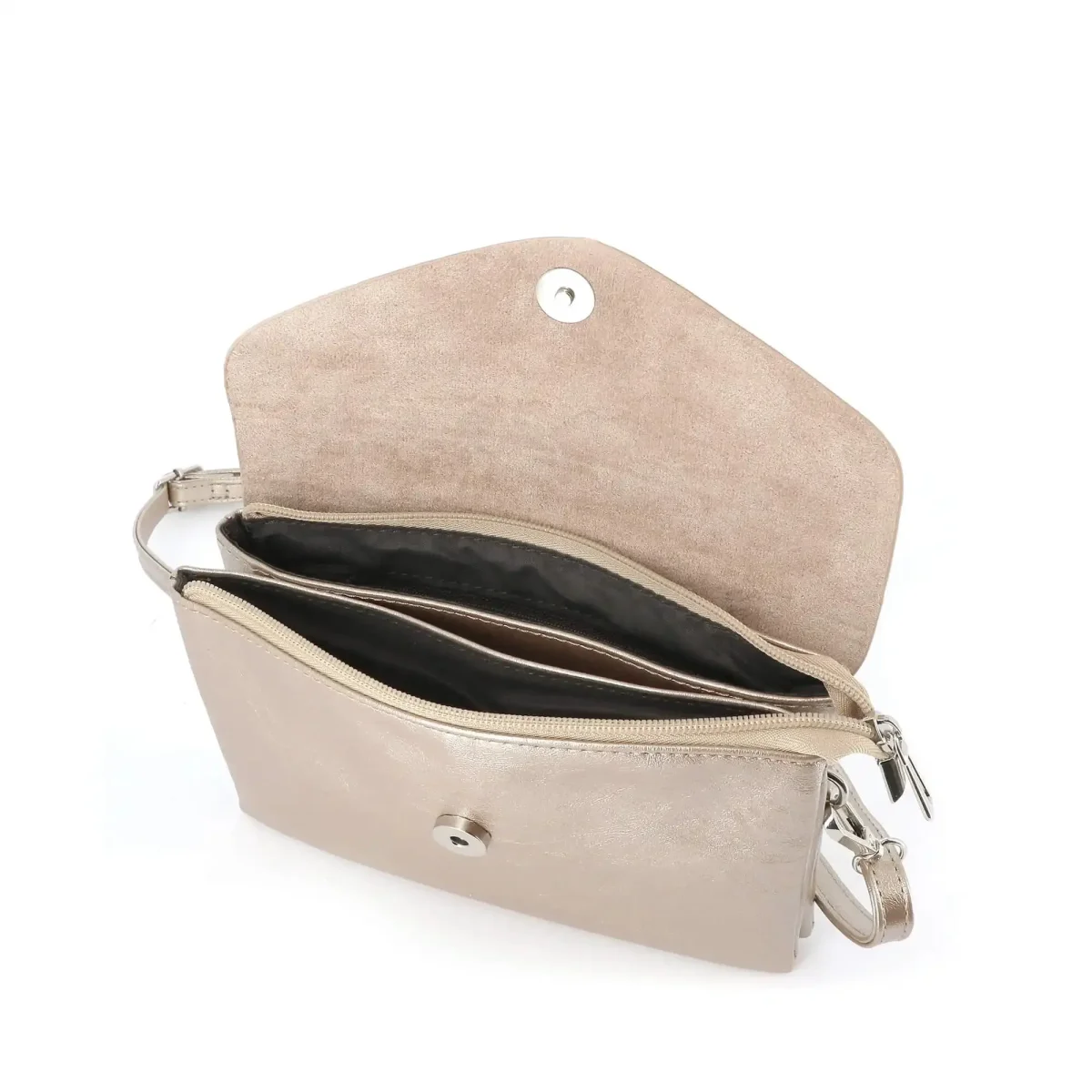 Sac bandoulière femme irisé rabat or – Image 7